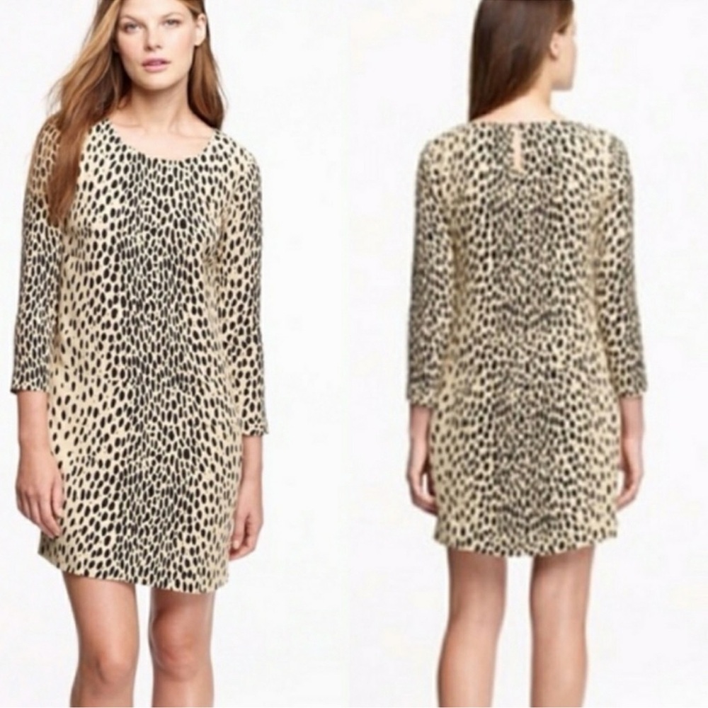 J. Crew Jules Leopard Animal Print Shift  Dress
